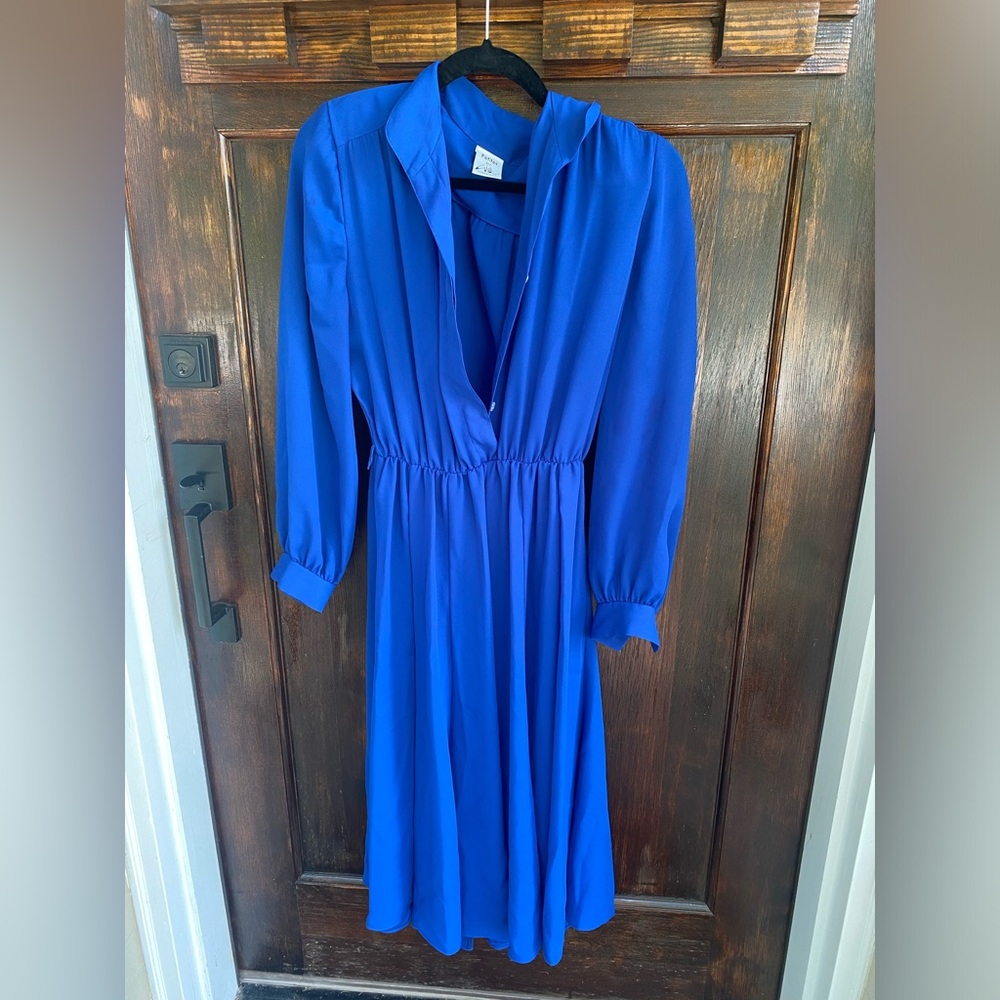 Vintage Petites by Willi COBALT blue dress Medium